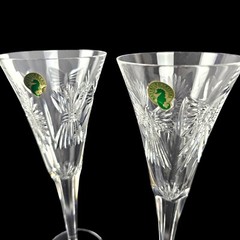 Set 2 Waterford Crystal Millenium Collection Peace Toasting Flutes Angel in Box