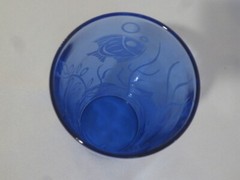 HAZEL ATLAS ANGEL FISH RITZ BLUE COCKTAIL SHAKER & 6 TUMBLERS