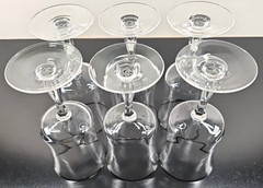 6 Noritake Rhythm Clear Water Goblets Set Vintage Platinum Trim Stemware Bar Lot