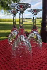 Godinger Crystal PALM TREE South Beach Collection WATER GOBLETS Set of 3 * NEW