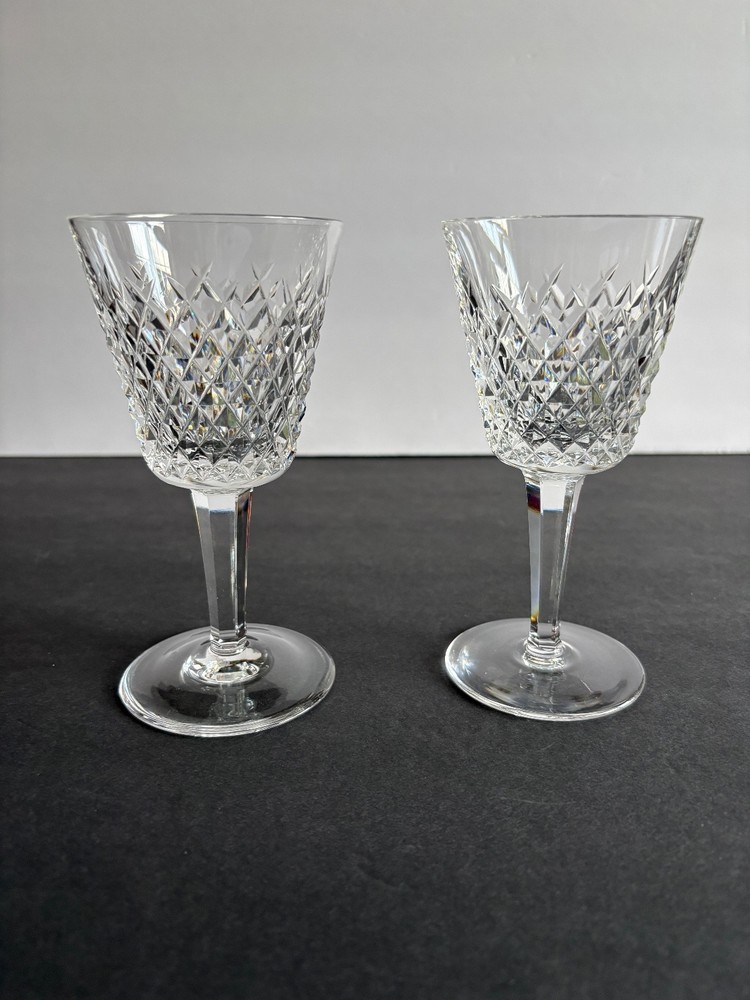 WATERFORD ALANA WINE GLASSES 5 7/8 IN. TALL SET OF TWO