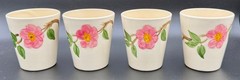 4 Vintage Franciscan Desert Rose Earthen Ware Juice Glasses – 6oz – EX!
