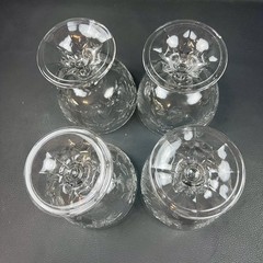 4 Princess House Fantasia Embossed Poinsettia Floral Sherbet Dessert Glasses EUC