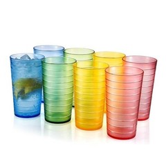22-ounce Plastic Restaurant-Style Beverage Tumblers Water 22 ounce Mixed-Color