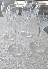 Set 4 Stuart Crystal MANHATTAN SHERRY Wine Goblet Glasses Signed Made in England
