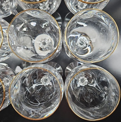 (12) Lenox Monroe Gold Trim Water Goblets Set Crystal Clear Elegant Stemware Lot