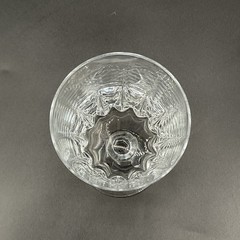 Vintage Crystal Water Goblet Clear Stemmed Glass Faceted Stem 6.5” Unmarked