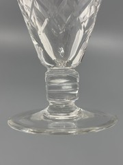 Vintage Clear Crystal Liqueur Sherry Glass Footed with Cube Stem Shape Unsigned