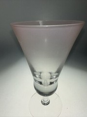 Set 6 DOROTHY THORPE Pink Peach Frosted Satin Trumpet Goblets MCM Bareware 7.5″