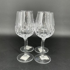 New~Reed & Barton Equinox Grande Crystal Wine/Water Goblet Set Of 4