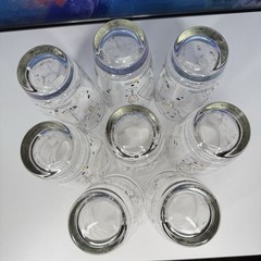 Cocktail Tumbler MCM Glasses Black & Gold Set of 8 Midcentury Modern Vintage