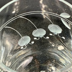 VTG Encore by Toscany Stemless Wine Glass Frosted Etched Floral Barware