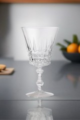 Vintage W.M. Dalton French Lead Crystal Wine Glasses In The Vérité Pattern Set 6