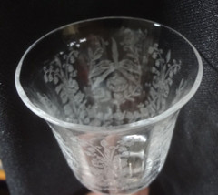 HTF HEISEY ORCHID plate etched #507 small 5 1/4″ GLASS WINE GOBLET – 5025- MINT!