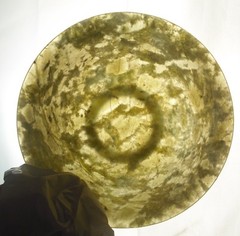 Antique Spinach Jade Bowl, China Era To Be Determined 12 Cm