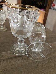 Bartlett & Collins Bulls Eye Manhattan Water/ Wine Glasses