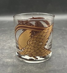 Eagle Cocktail Glass Morgan Gold Lowball Rocks Vintage MCM