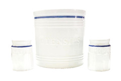 Group of Everyday White «Bistro Blue» Porcelain by Fritz and Floyd Plus 1 Plate