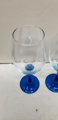 4 EPURE GLASS BLUE FADE WINE GOBLETS 8 1/4″