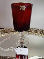 Set Of 4 Luminarc Ruby Red Water Goblets: Used: Fair Condtion