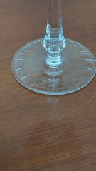 Dark Amethyst Cut To Clear Crystal Wine Hock Goblet 7.5