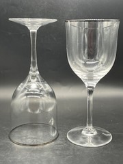 Crystal wine glass with platinum rim, 7 1/2″ high