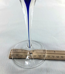 Pier 1 Hand Blown Wine Glasses Cobalt Blue Tear Drop Stem 8.25″ ~Set of 4~
