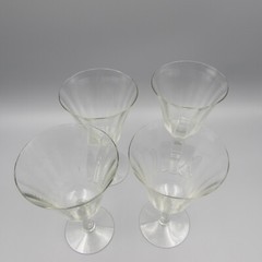 Fostoria Crystal SILVER FLUTES Low Water Goblets – Set of Four