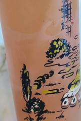 Vtg 1950s Libbey Southern Belle Lady Pink Frosted Drinking Glass CottageCore
