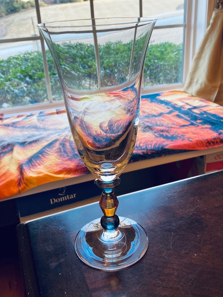 Vintage 3-Lot Mikasa Crystal Kensington 9″ Water Wine Footed Jewel Look Goblets
