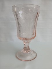 Vtg Indiana Glass Pink Recollection Madrid Water Goblet