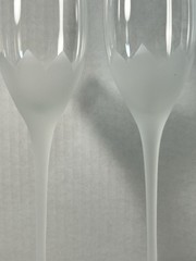Crystal Clear Long Stem Frosted Flower Champagne Flute Drinking Glass Barware