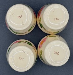 4 Vintage Franciscan Desert Rose Earthen Ware Juice Glasses – 6oz – EX!