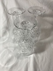 5 Vintage Unmarked Pedestal Crystal Wine ,Iced Tea , Drinking Glasses