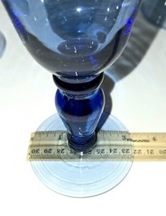 Mikasa Domain Blue Water Goblet Handblown Glass 8″ Vintage 1998