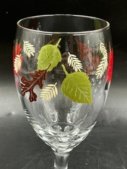 Set of 6 Vtg Libbey Autumn Fall Leaves Iced Tea Goblet Glasses 16oz Thanksgiving