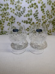 2 France J G Durand Diamant Crystal Brandy Stemware Glasses