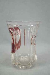 19th Century Bohemian Ruby Stained Engraved Snake Fountain & Cornucopia Tumbler