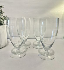 Vintage 1962-1973 Fostoria Crystal Debutante Ice Tea Glasses 6100 stem Set of 4