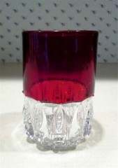 Antique Thompson Ruby Stained «Torepodo» aka «Fish Eye» Tumbler circa 1889