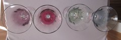 Set of 4 Water Wine Glasses Crystal Clear Industries 9″ Purple Red Green Blue