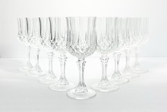 Cristal d’Arques “Longchamp” Set of 9 Crystal Wine Glasses 6 1/2” 6oz