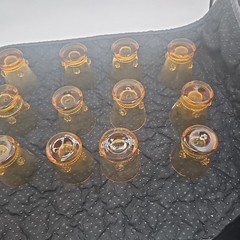 Rare cordial Glasses amber Blown Glass