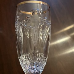 Waterford Cherished Moments 2000 Toasting Champagne Glass Flutes Gold Rim Set