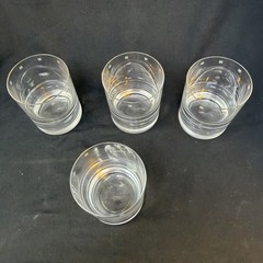 Etched Old Fashioned Rocks Glasses Low Ball Barware, Set of 4 MCM , Pixel Blocks