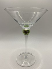 HuePhoria 2007 Tennis Racquets Themed 8 Oz Stemmed Martini Glass, 7.5”, EUC