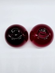 Anchor Hocking vintage glasses Ruby Red roly poly wine juice cocktail glass