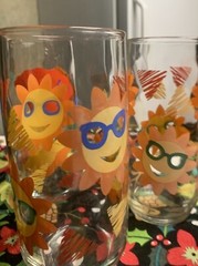 Vintage Libbey Tropical Tumblers Mixed Set Of 3 Drinking Glasses Beach Theme