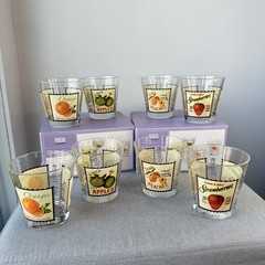 NOB 8 Martha Stewart Everyday Serenade Tumblers 8 Oz Fruit Vegetable Glasses Lot