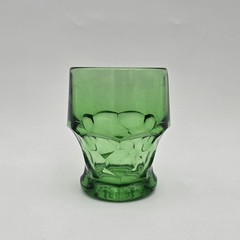 Vintage Viking Green Georgian Tumbler Glass Honeycomb 6 ounce 3.5″